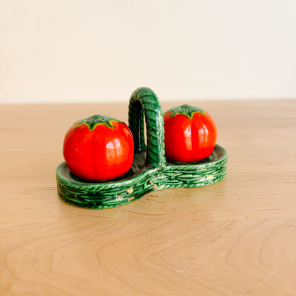 Salt & Pepper Shakers - Toronto Souvenir Red Ceramic Tomatoes (1950s Japan)