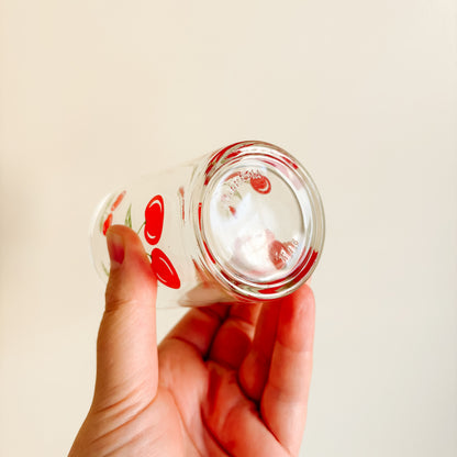 Vintage KIG Indonesia Cherry Glass Pitcher and Glassware