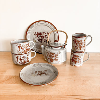 Vintage Home Sweet Home Japan Low Soup Mugs (set of 2)