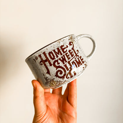 Vintage Home Sweet Home Japan Low Soup Mugs (set of 2)