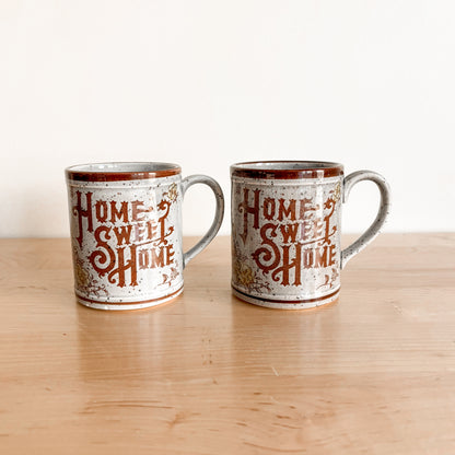 Vintage Home Sweet Home Japan Coffee Mugs (set of 2)