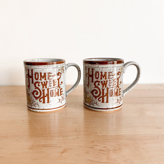 Vintage Home Sweet Home Japan Coffee Mugs (set of 2)