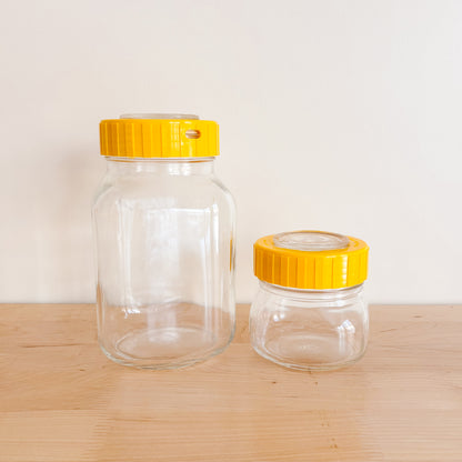 Fidenza Vetraria Per Alimenti Glass Storage Jars, Yellow (Set of 2)