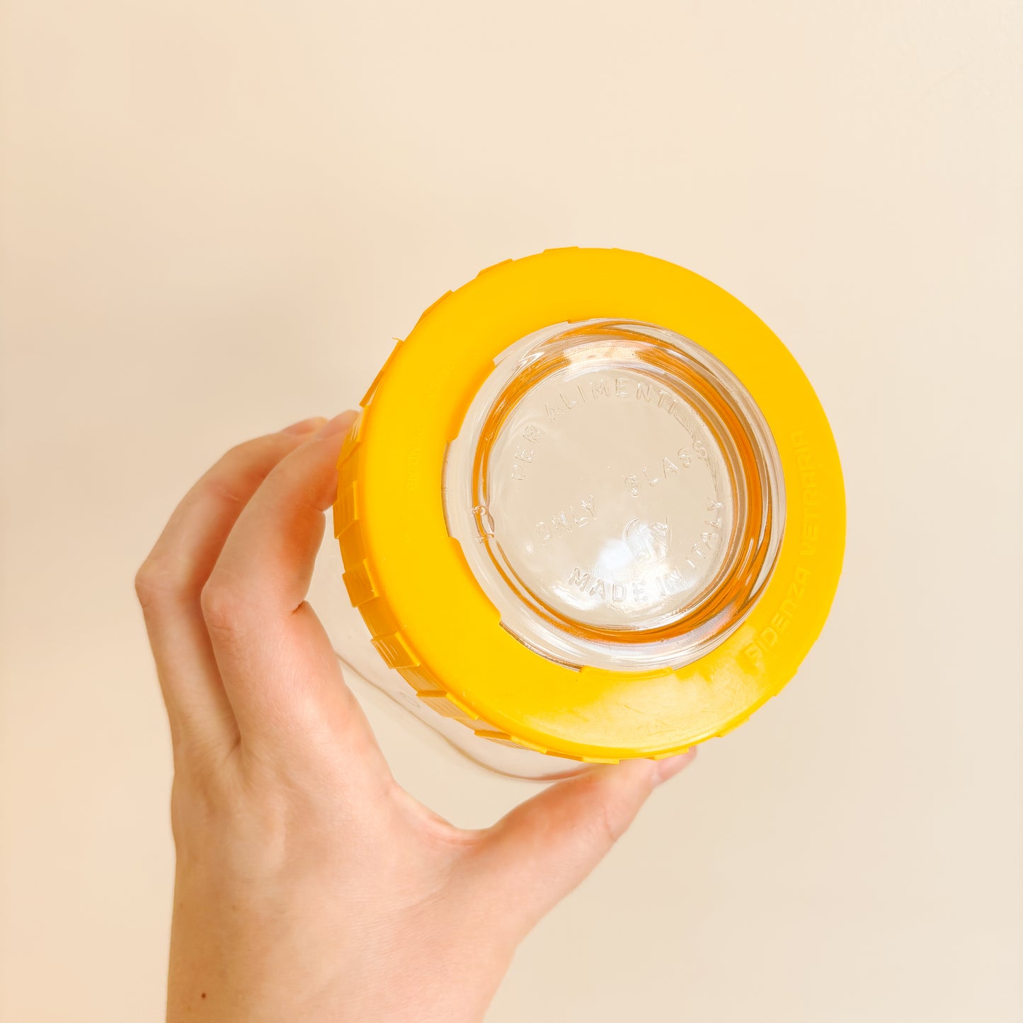 Fidenza Vetraria Per Alimenti Glass Storage Jars, Yellow (Set of 2)