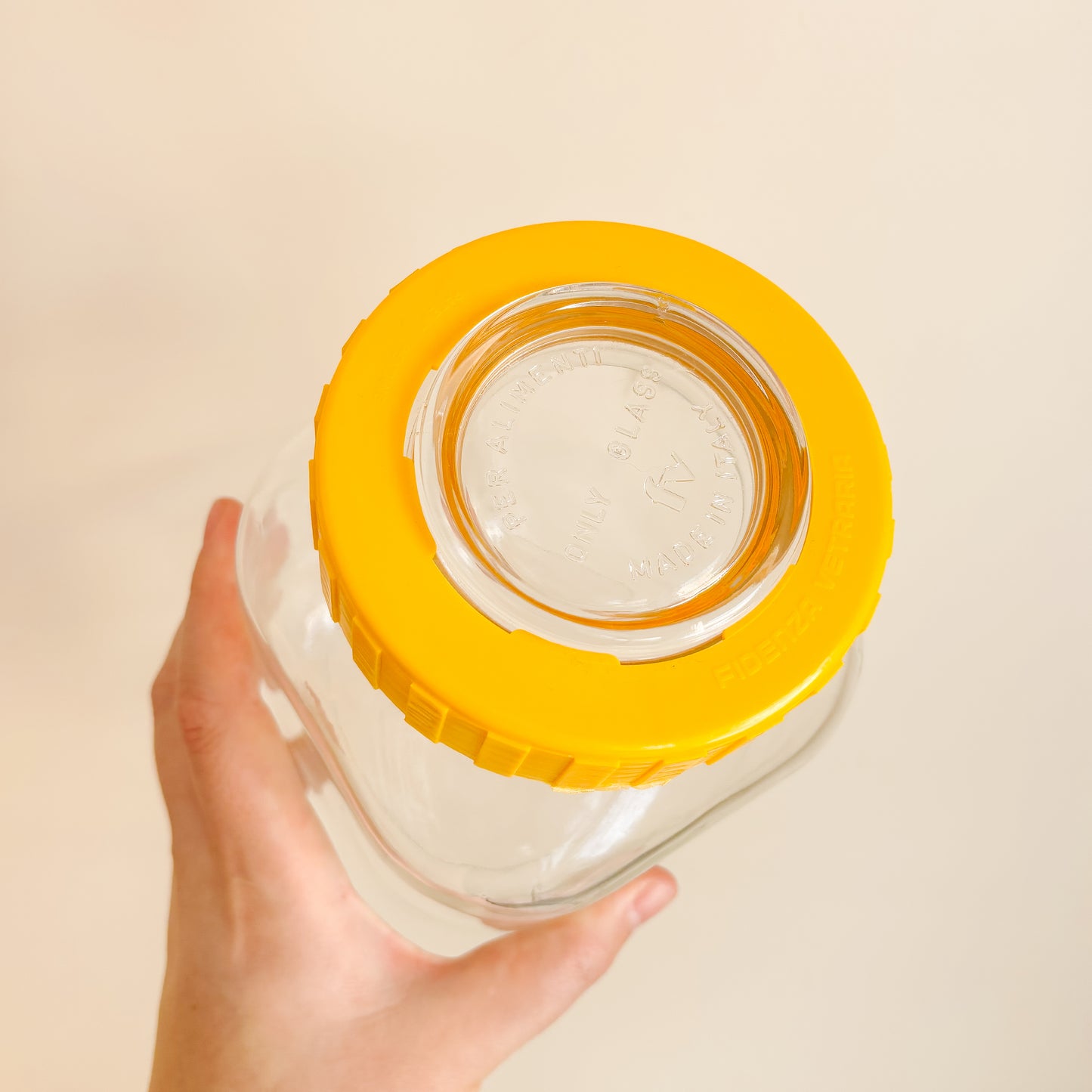 Fidenza Vetraria Per Alimenti Glass Storage Jars, Yellow (Set of 2)