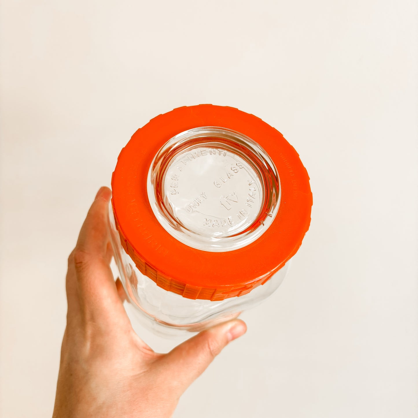 Fidenza Vetraria Per Alimenti Glass Storage Jar, Orange