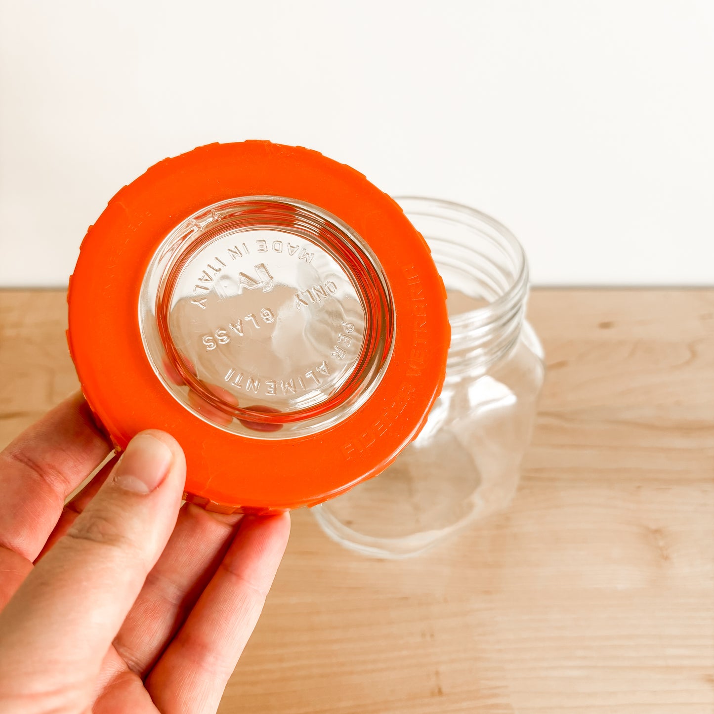 Fidenza Vetraria Per Alimenti Glass Storage Jar, Orange