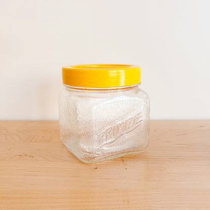 Borgonovo Per Alimenti Square Glass Storage Jar, Yellow