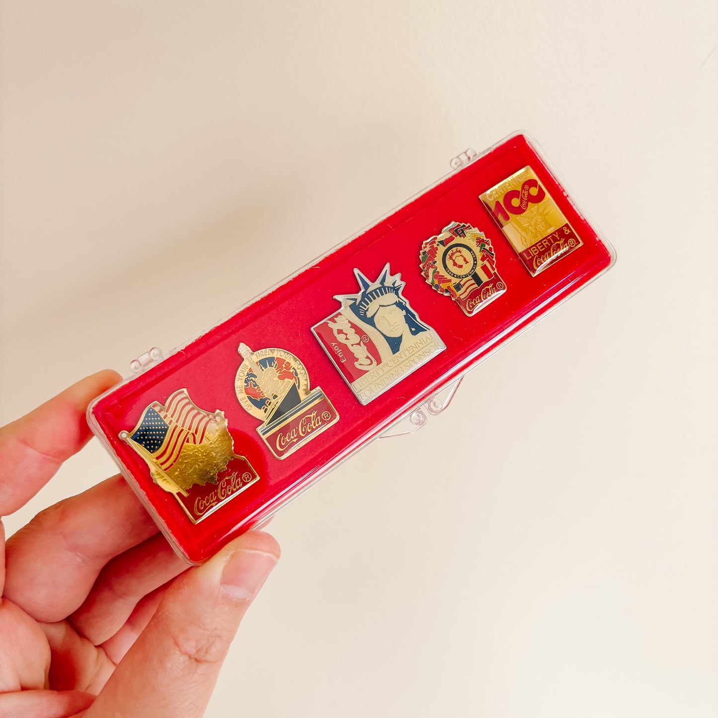 1986 Coca-Cola Flags of Freedom Enamel Pin Set