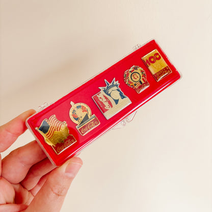 1986 Coca-Cola Flags of Freedom Enamel Pin Set