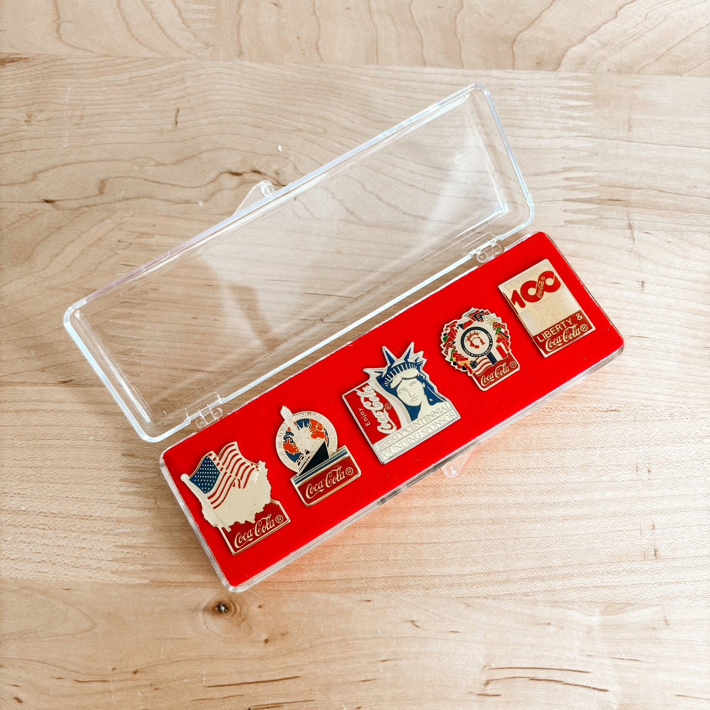 1986 Coca-Cola Flags of Freedom Enamel Pin Set