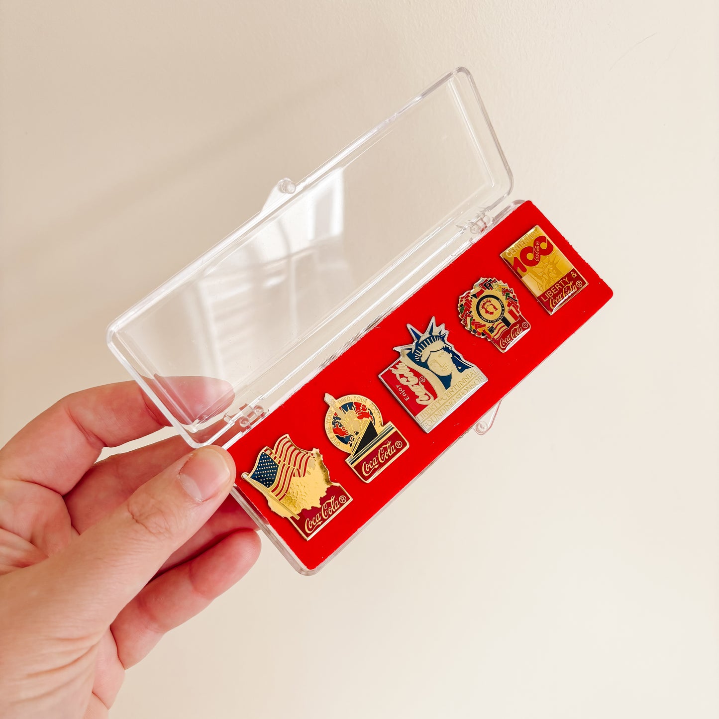 1986 Coca-Cola Flags of Freedom Enamel Pin Set