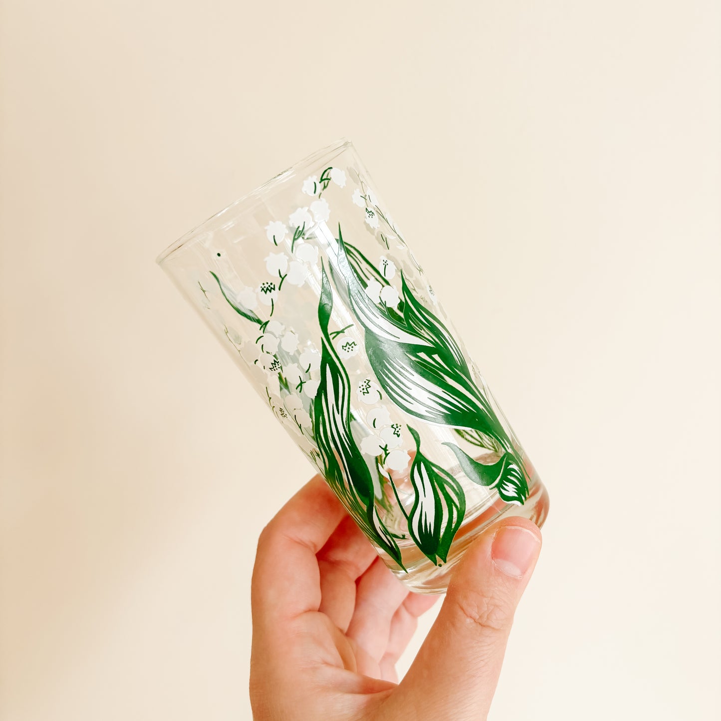 Lily of the Valley Clear Glassware (set of 2)