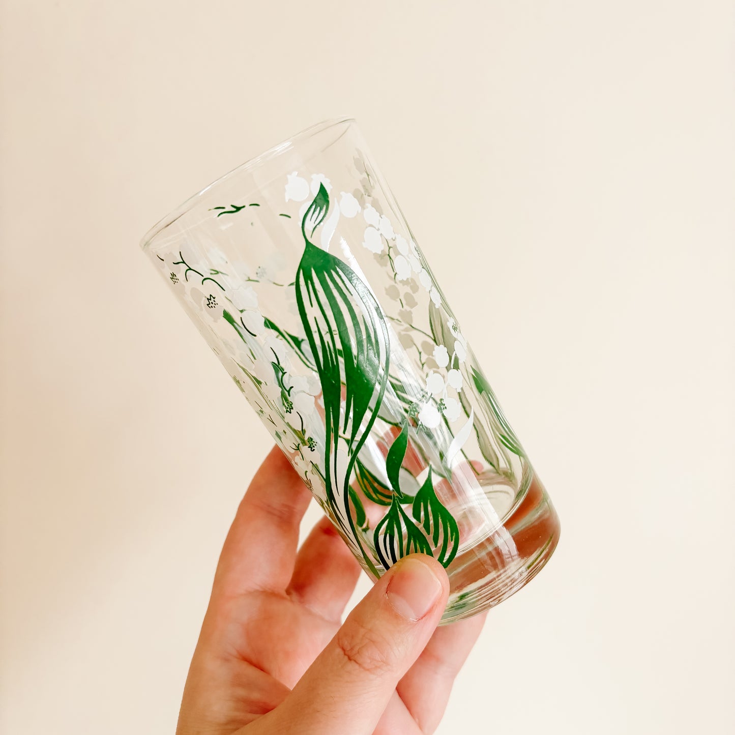 Lily of the Valley Clear Glassware (set of 2)