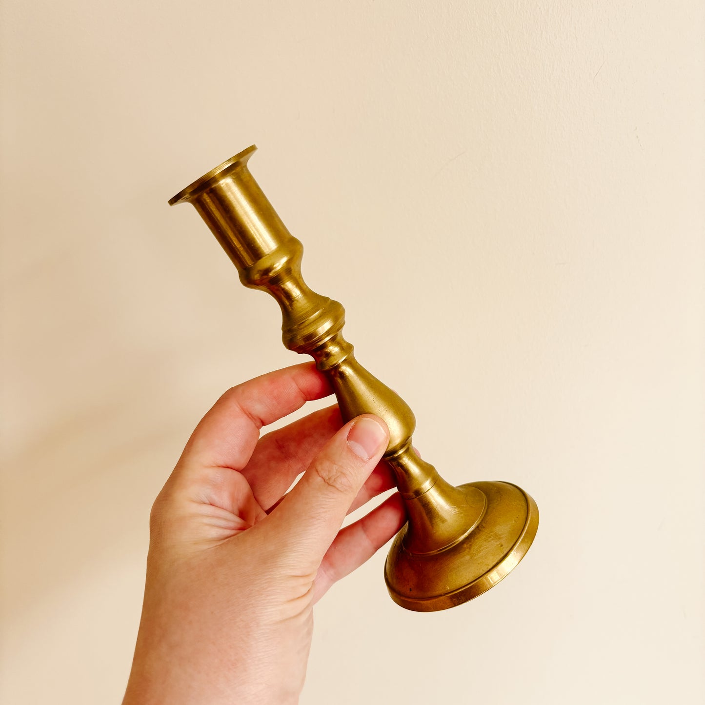 Vintage Tall Brass Taper Candle Holders (7.25")