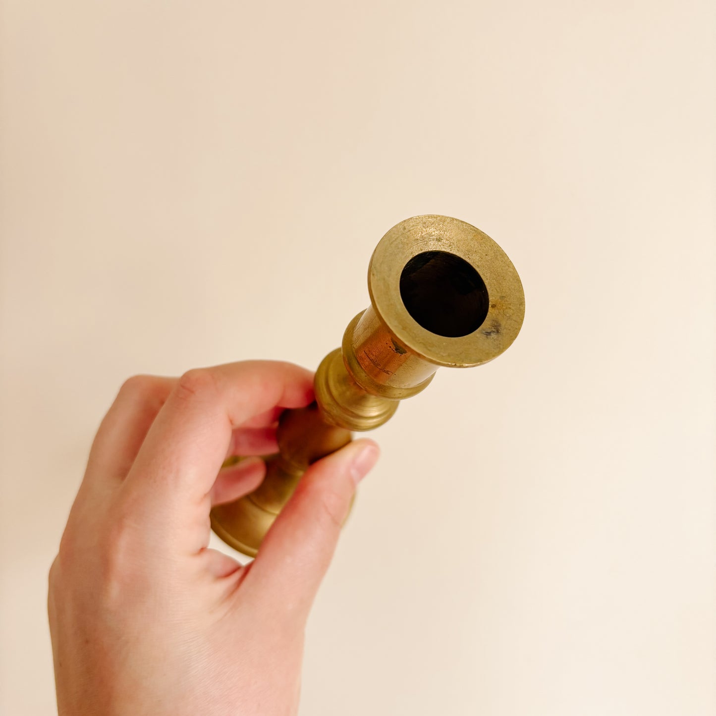 Vintage Tall Brass Taper Candle Holders (7.25")