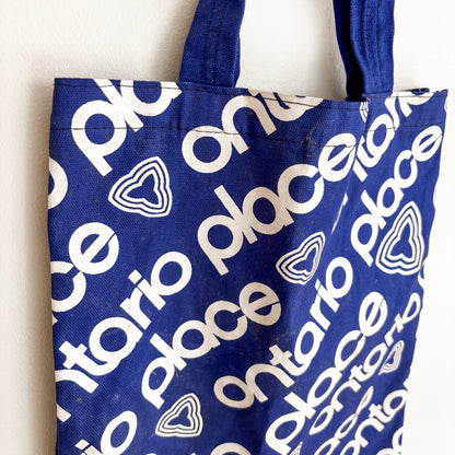 1980s Ontario Place Branded Logo Blue and White Tote Bag
