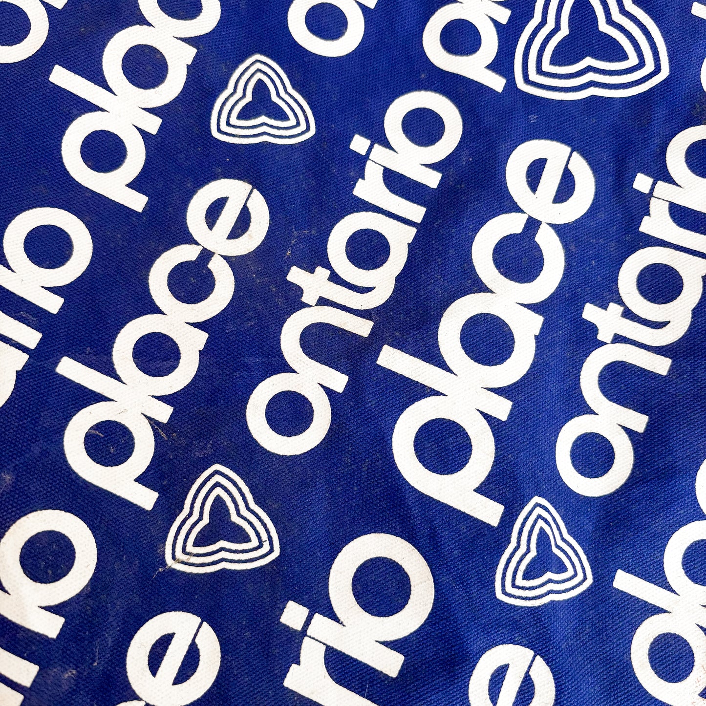 1980s Ontario Place Branded Logo Blue and White Tote Bag