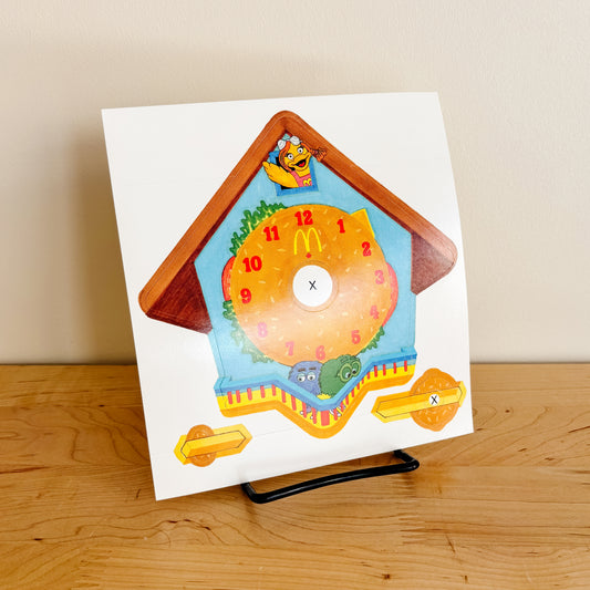 McDonald's Birthday Party Favor - Birdie the Early Bird Clock Paper Toy - 1988