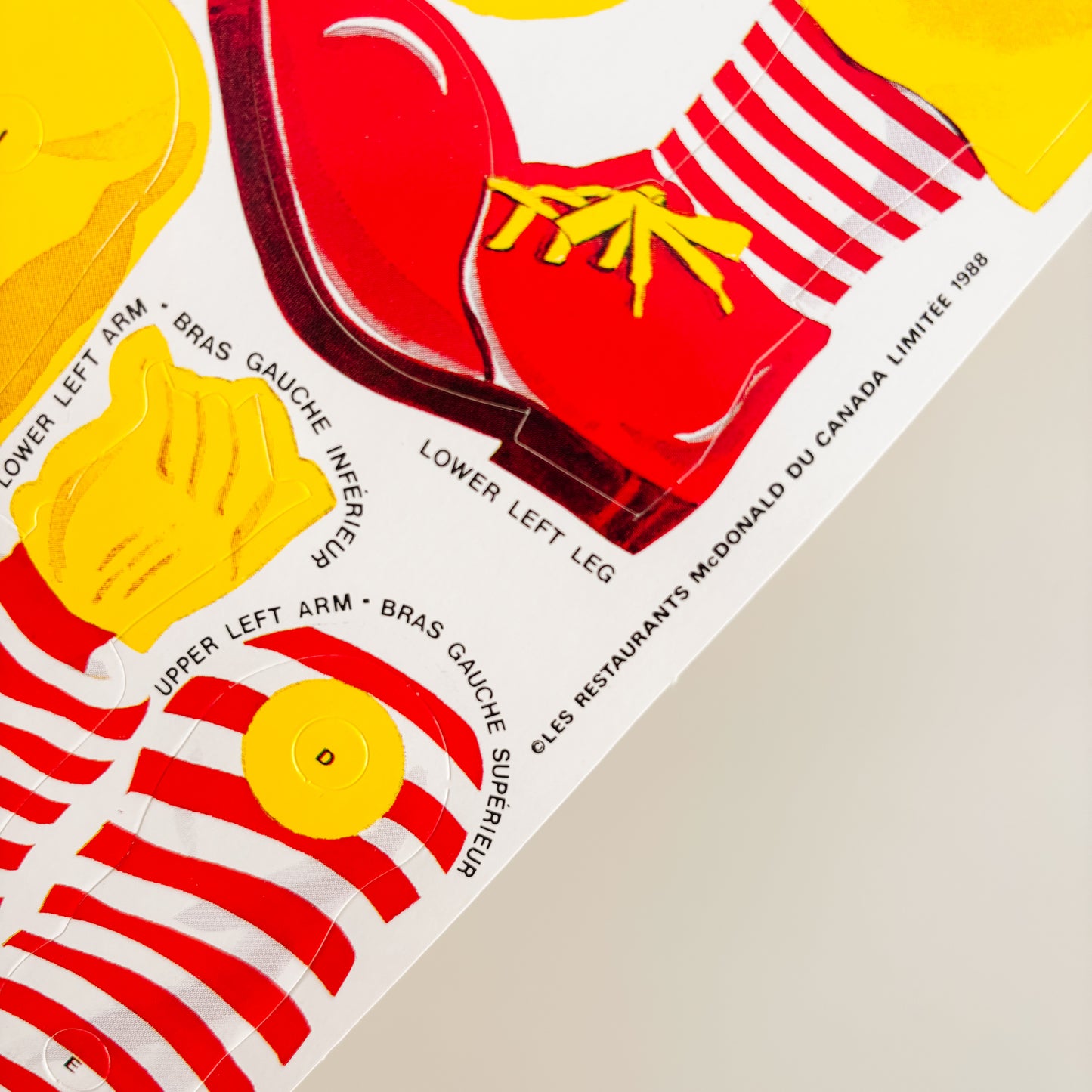 McDonald's Birthday Party Favor - Ronald McDonald McPuppets Paper Toy - 1988