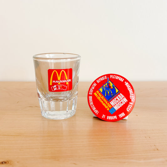 McDonald's Canada - USSR Russia Launch 1990 - Shot Glass and Pin Set