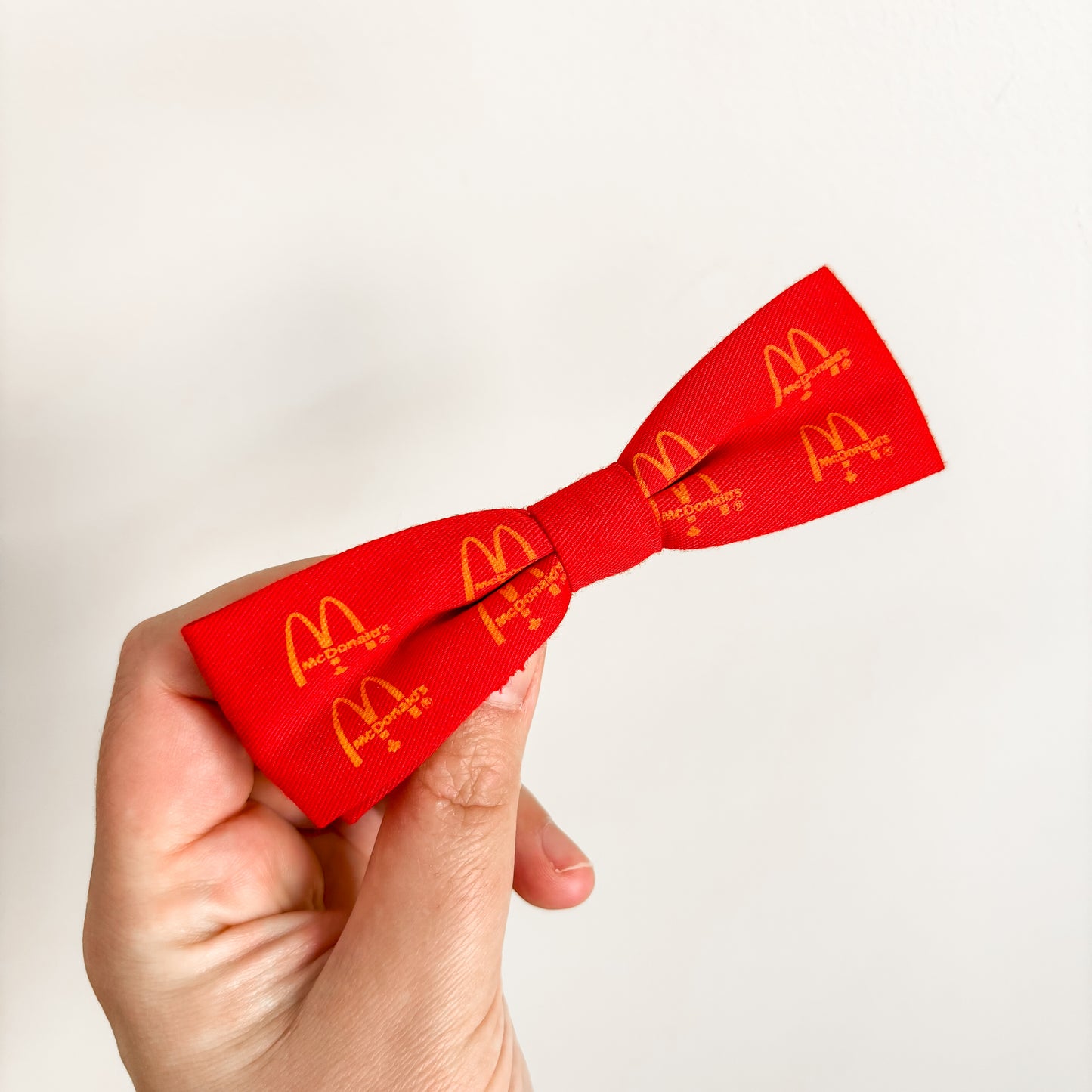 Vintage McDonald's Canada Red Clip-On Fabric Bow Tie