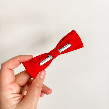 Vintage McDonald's Canada Red Clip-On Fabric Bow Tie