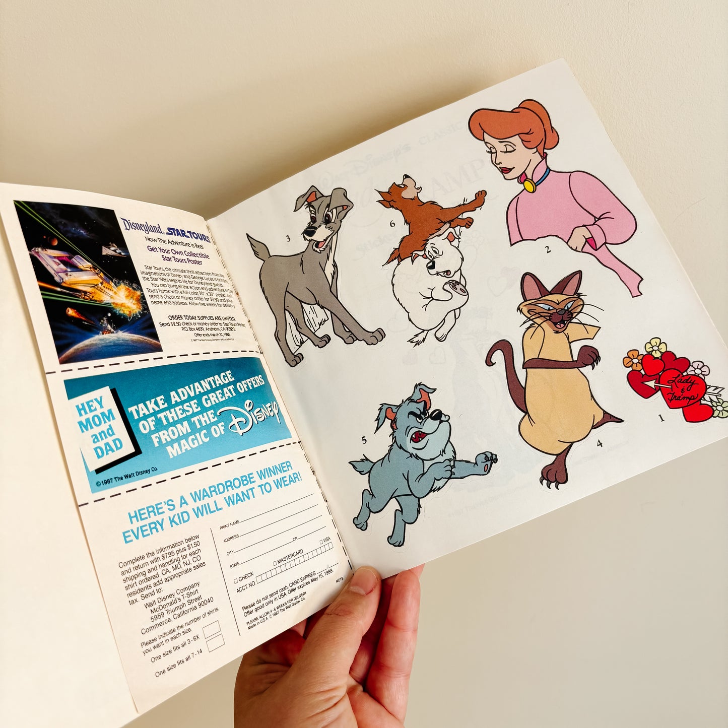 Happy Meal Toy - Disney Favorites Lady and the Tramp Activity Book  - 1987