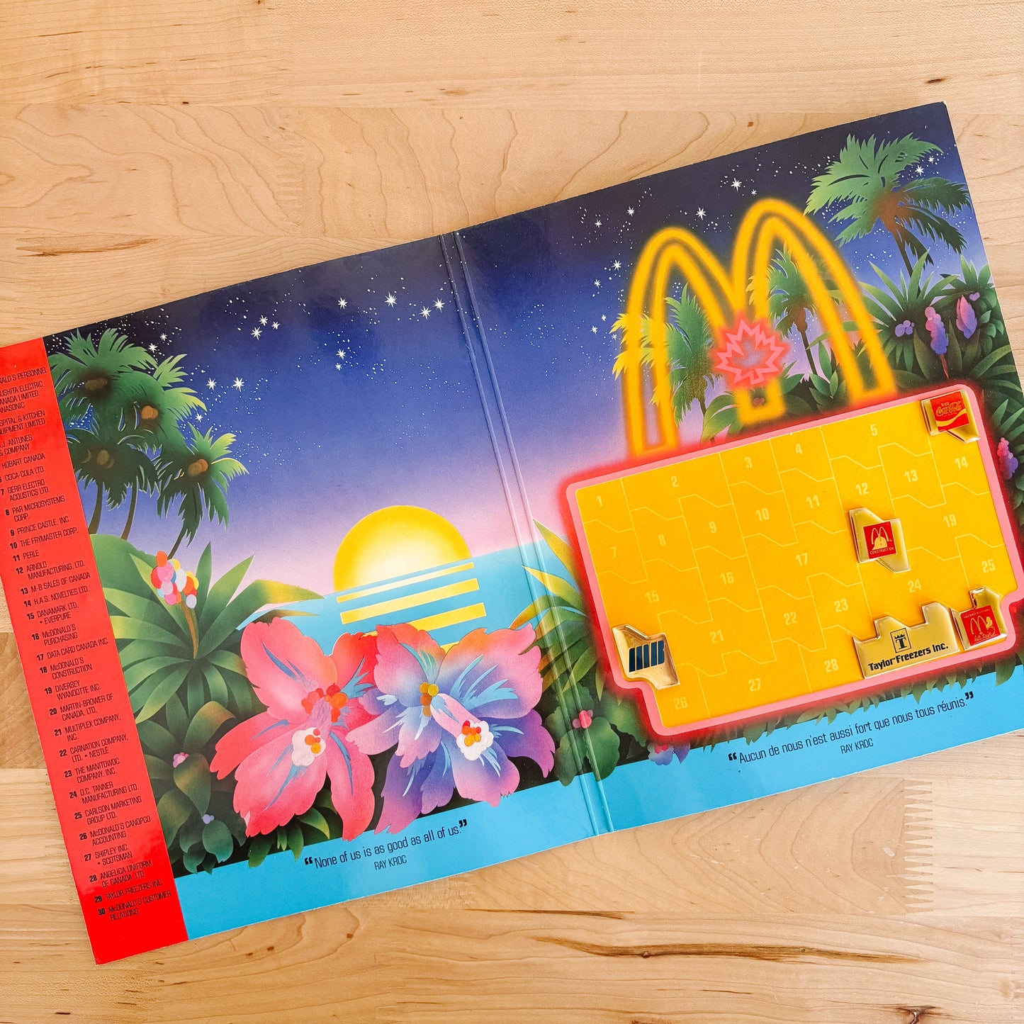 McDonald's Pin Set - Canadian Managers' Conference Ottawa 1988 - Set B