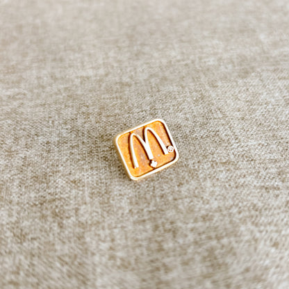 McDonald's Canada Pin - Gold M Logo with Maple Leaf in Maroon Box - Vintage from the 1980s