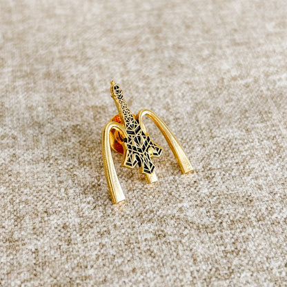 McDonald's France Pin - Gold M Logo with Eiffel Tower Paris - Vintage 1980s