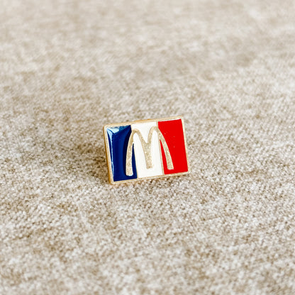 McDonald's France Pin - Bleu Blanc Rouge French Flag M Logo Pin - Vintage 1980s
