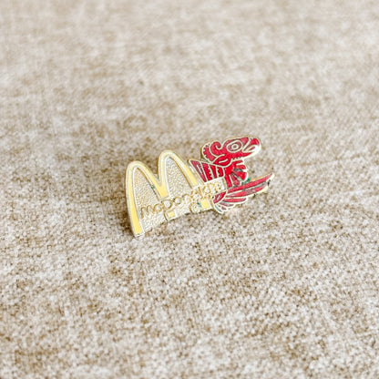 McDonald's Pin - McDonald's Logo with Red Dragon Design B - Vintage 1980s
