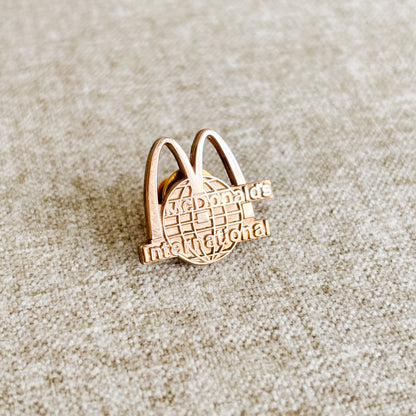McDonald's International Pin - Gold Logo and Globe - Vintage from the 1980s