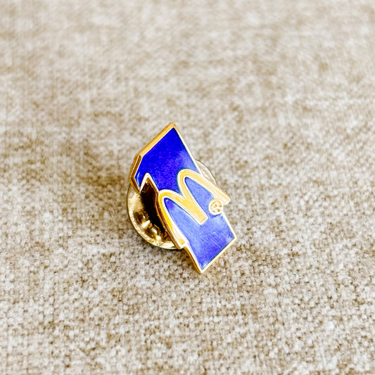 McDonald's Employee Pin - Blue Enamel One McDonald's Logo - Vintage 1980s