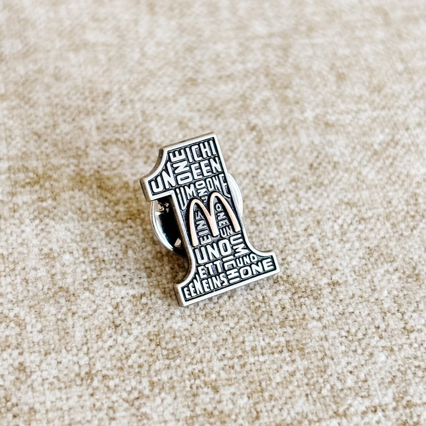 McDonald's Employee Pin - Multilingual One McDonald's Logo - Vintage 1980s