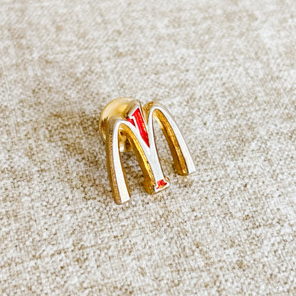 McDonald's Employee Pin - Gold M with Red Number 1 Logo - Vintage 1980s