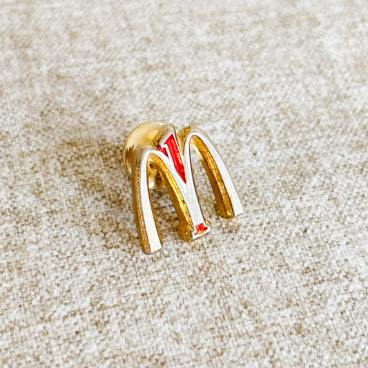 McDonald's Employee Pin - Gold M with Red Number 1 Logo - Vintage 1980s