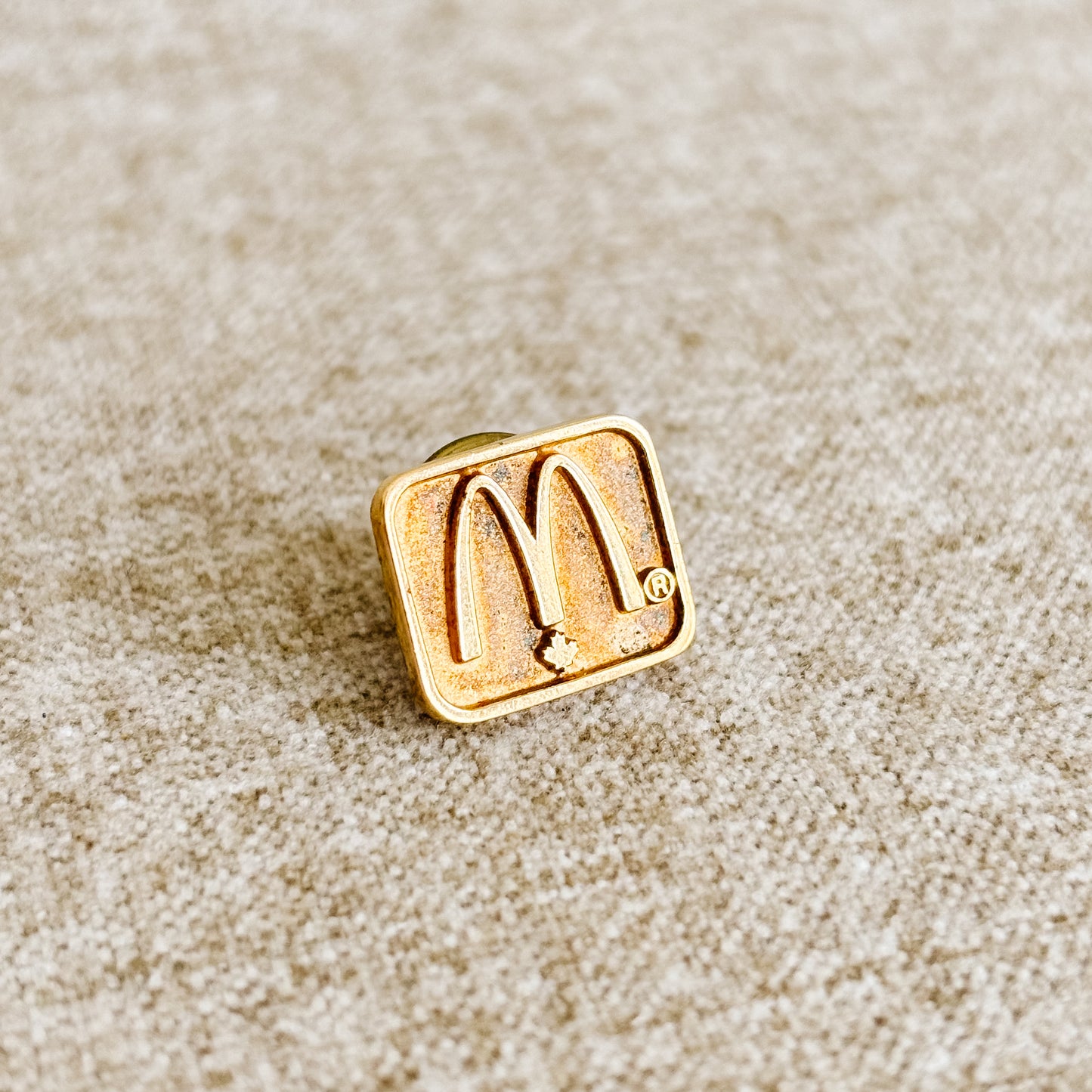 McDonald's Canada Pin - Gold M Logo with Maple Leaf - Vintage from the 1980s