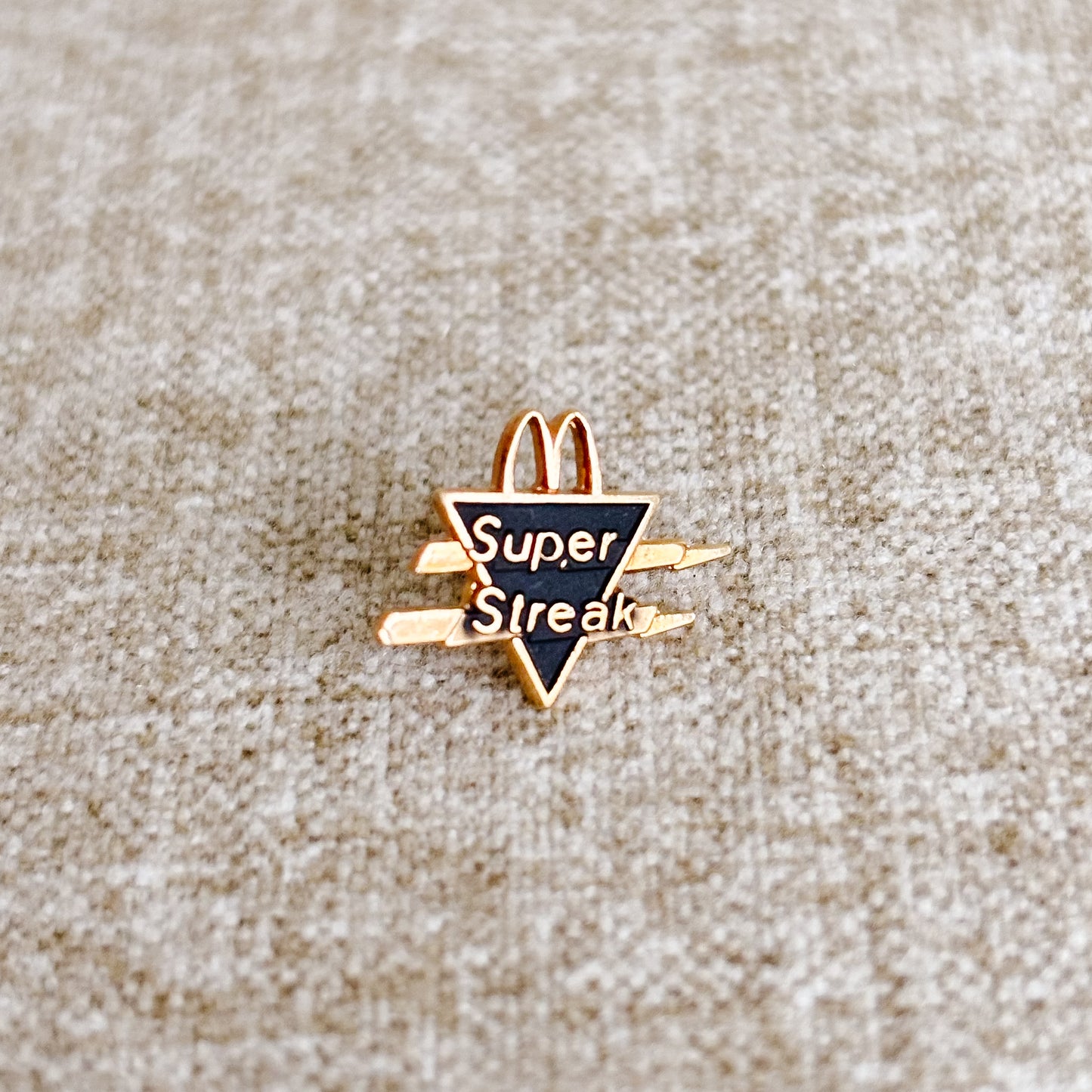 McDonald's Employee Pin - Black Enamel Super Streak - Vintage 1980s