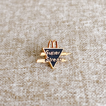 McDonald's Employee Pin - Black Enamel Super Streak - Vintage 1980s