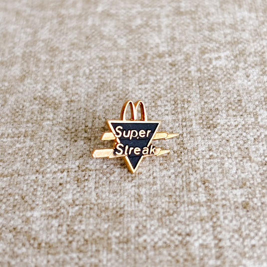 McDonald's Employee Pin - Black Enamel Super Streak - Vintage 1980s