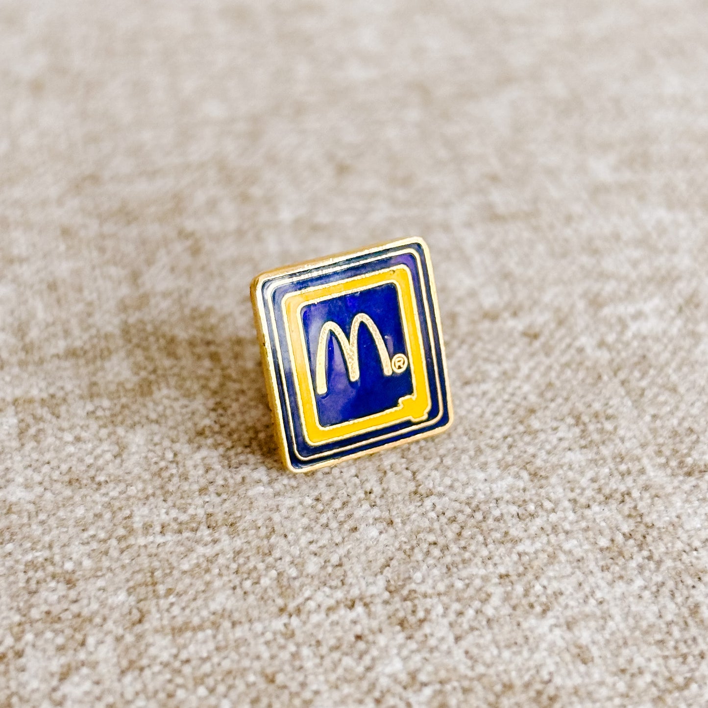 McDonald's Employee Pin - Blue Logo with Yellow Q - Vintage 1980s