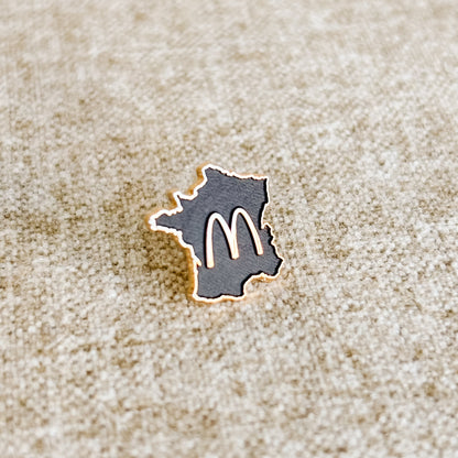 McDonald's France Pin - Gold M Logo with Map of France - Vintage 1980s
