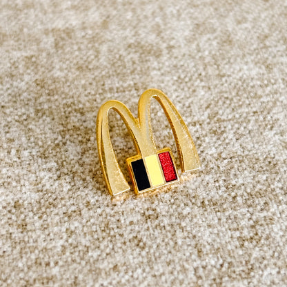 McDonald's Belgium Pin - Gold M with Belgian Flag - Vintage from the 1980s