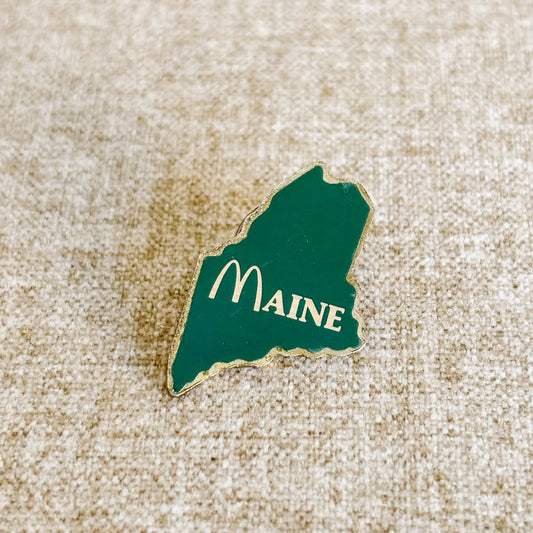 McDonald's USA Pin - Green Maine State Map Pin - Vintage from the 1980s