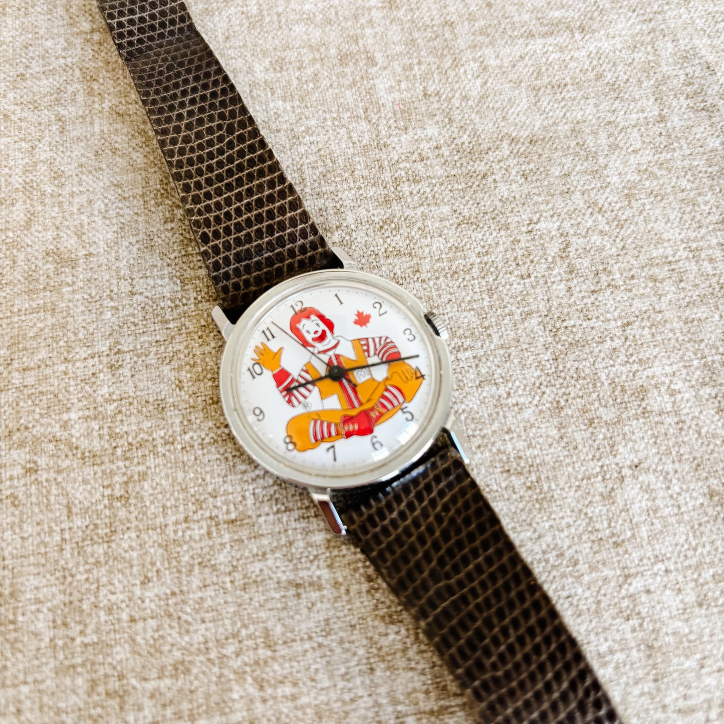 McDonald's Canada - Wrist Watch with Ronald McDonald - Lizard Strap - Working!