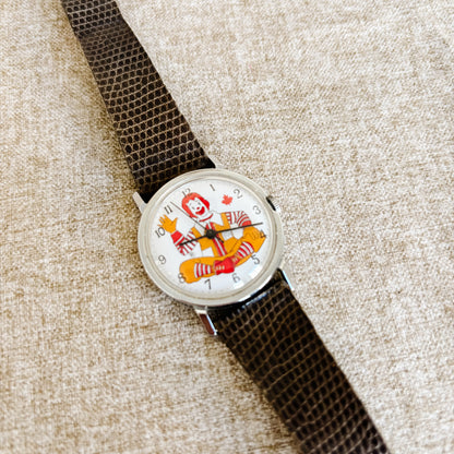 McDonald's Canada - Wrist Watch with Ronald McDonald - Lizard Strap - Working!