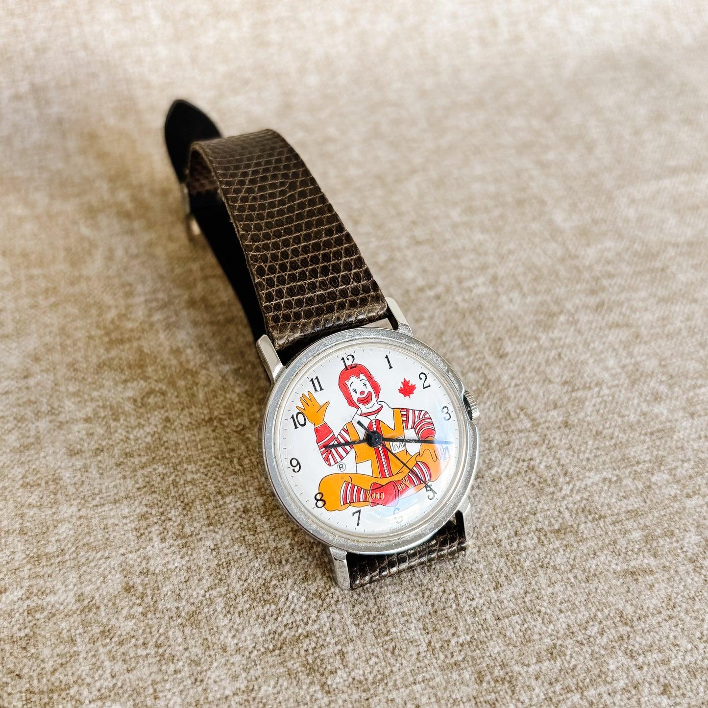 McDonald's Canada - Wrist Watch with Ronald McDonald - Lizard Strap - Working!