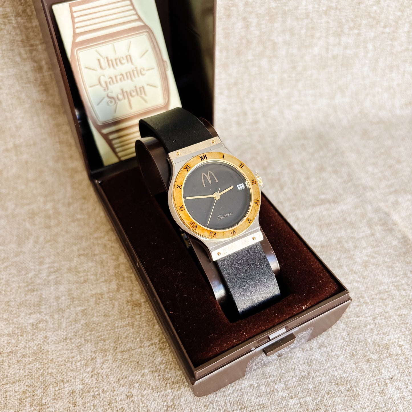 McDonald's Black and Gold Wrist Watch with McDonald's Logo - Large